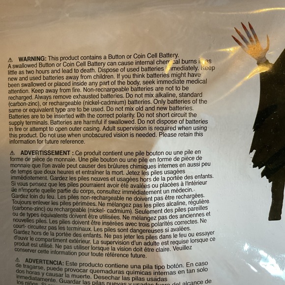 New Illusion Ghoul Halloween Costume Child Size X-Large 14-16 Eyes Light Up! - Picture 10 of 10